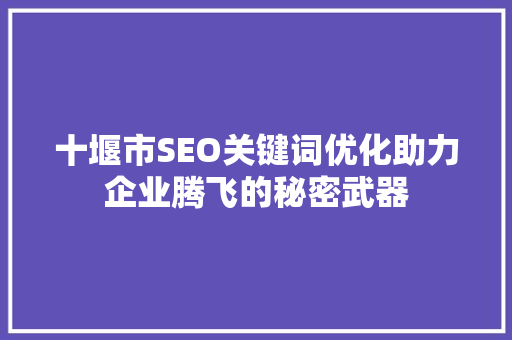 十堰市SEO关键词优化助力企业腾飞的秘密武器