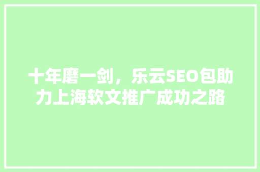 十年磨一剑，乐云SEO包助力上海软文推广成功之路
