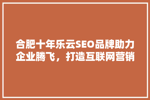 合肥十年乐云SEO品牌助力企业腾飞，打造互联网营销新格局