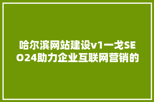 哈尔滨网站建设v1一戈SEO24助力企业互联网营销的方法