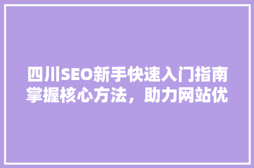 四川SEO新手快速入门指南掌握核心方法，助力网站优化
