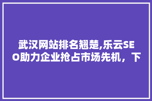 武汉网站排名翘楚,乐云SEO助力企业抢占市场先机，下拉招代理开启共赢新篇章