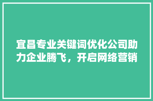 宜昌专业关键词优化公司助力企业腾飞，开启网络营销新篇章_宜昌专业关键词优化公司