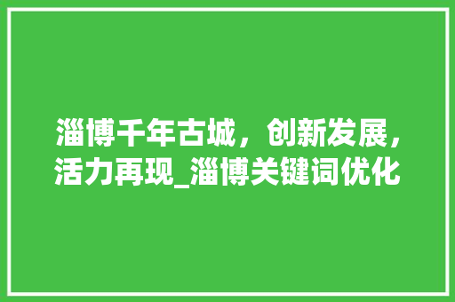 淄博千年古城，创新发展，活力再现_淄博关键词优化效果