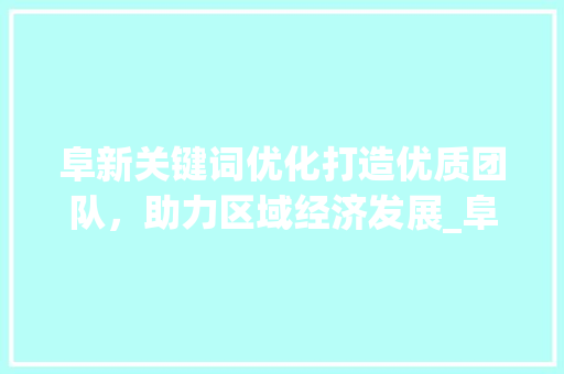 阜新关键词优化打造优质团队，助力区域经济发展_阜新关键词优化优质团队