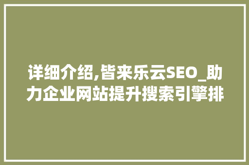 详细介绍,皆来乐云SEO_助力企业网站提升搜索引擎排名之路