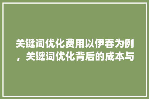关键词优化费用以伊春为例，关键词优化背后的成本与价值_伊春关键词优化多少费用