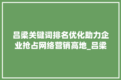 吕梁关键词排名优化助力企业抢占网络营销高地_吕梁关键词排名制度优化