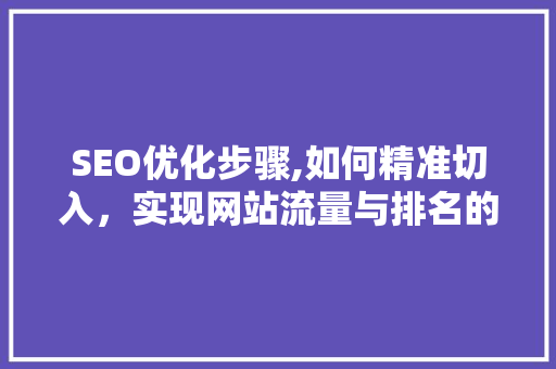 SEO优化步骤,如何精准切入，实现网站流量与排名的双赢