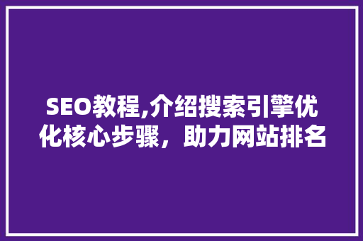 SEO教程,介绍搜索引擎优化核心步骤，助力网站排名提升