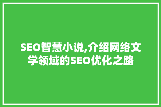 SEO智慧小说,介绍网络文学领域的SEO优化之路