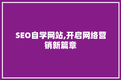 SEO自学网站,开启网络营销新篇章