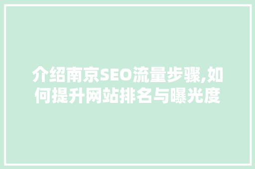 介绍南京SEO流量步骤,如何提升网站排名与曝光度