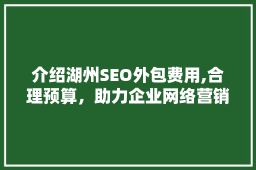介绍湖州SEO外包费用,合理预算，助力企业网络营销