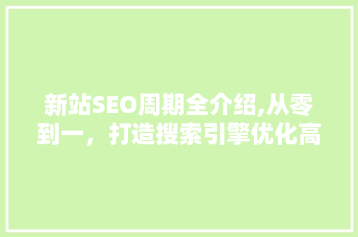 新站SEO周期全介绍,从零到一，打造搜索引擎优化高效路径