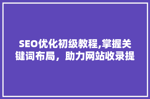 SEO优化初级教程,掌握关键词布局，助力网站收录提升  第1张