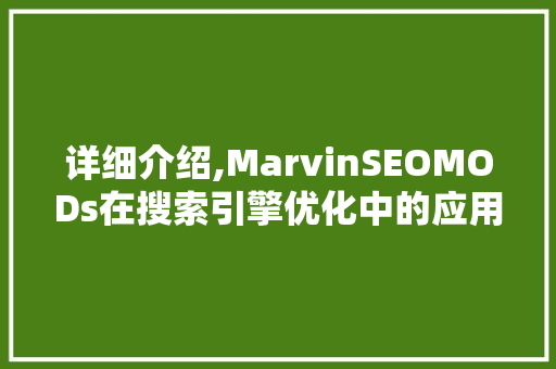 详细介绍,MarvinSEOMODs在搜索引擎优化中的应用与方法