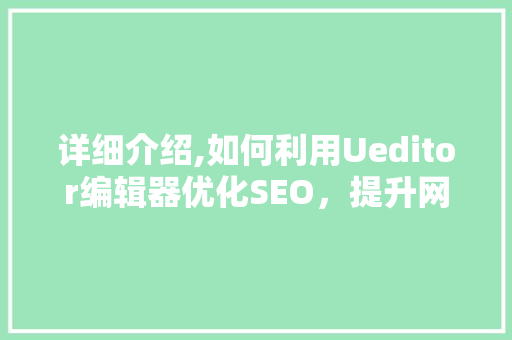 详细介绍,如何利用Ueditor编辑器优化SEO，提升网站排名