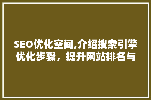 SEO优化空间,介绍搜索引擎优化步骤，提升网站排名与流量  第1张