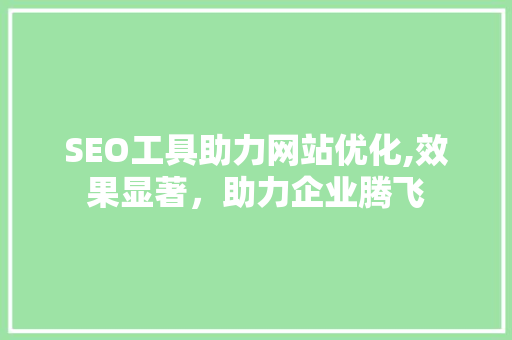 SEO工具助力网站优化,效果显著，助力企业腾飞