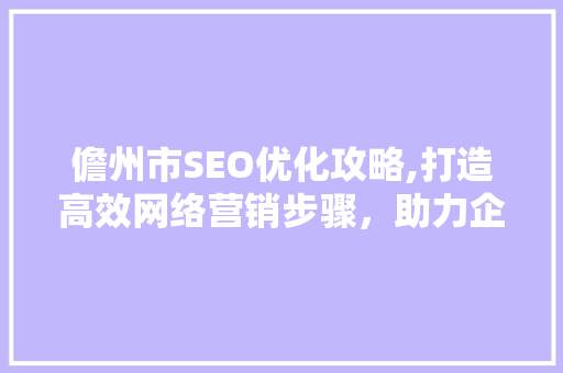 儋州市SEO优化攻略,打造高效网络营销步骤，助力企业腾飞