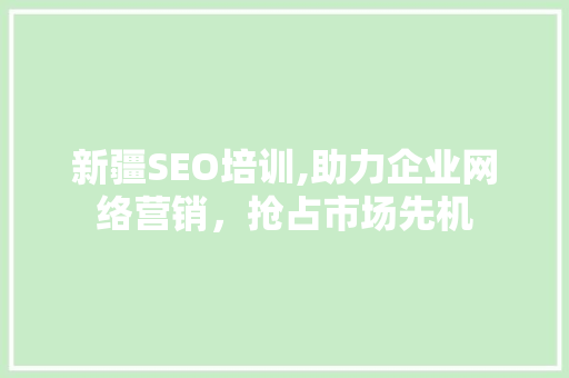 新疆SEO培训,助力企业网络营销，抢占市场先机