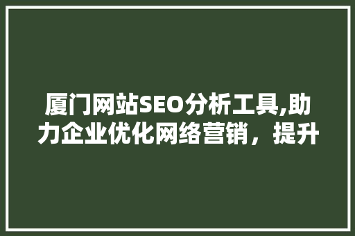 厦门网站SEO分析工具,助力企业优化网络营销，提升品牌影响力  第1张