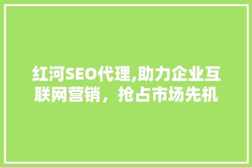 红河SEO代理,助力企业互联网营销，抢占市场先机