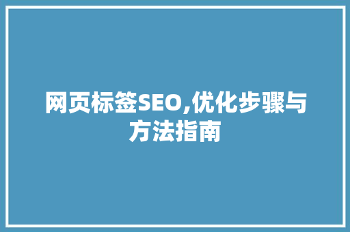 网页标签SEO,优化步骤与方法指南