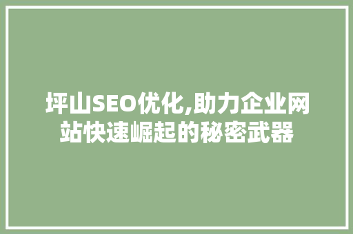 坪山SEO优化,助力企业网站快速崛起的秘密武器
