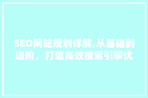 SEO网站规划详解,从基础到进阶，打造高效搜索引擎优化步骤