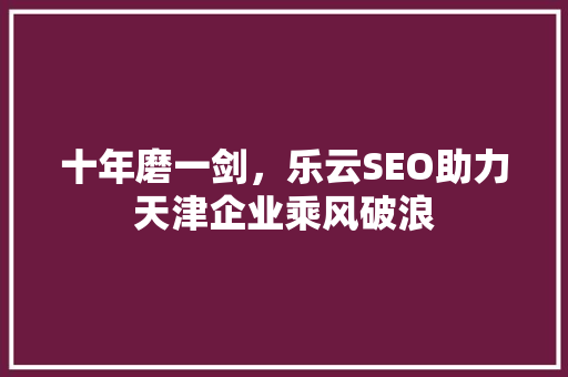 十年磨一剑，乐云SEO助力天津企业乘风破浪