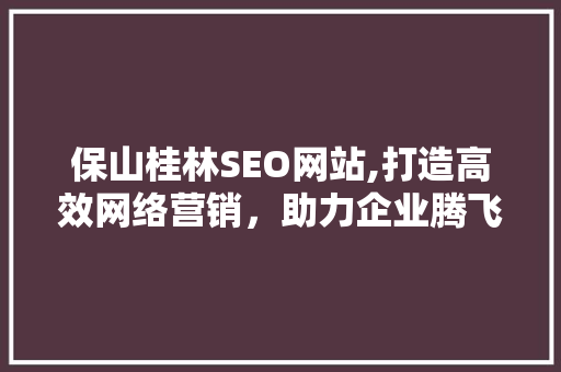 保山桂林SEO网站,打造高效网络营销，助力企业腾飞
