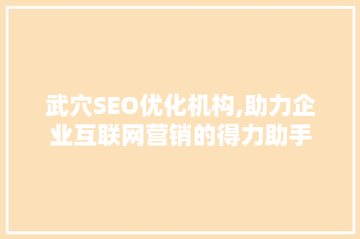 武穴SEO优化机构,助力企业互联网营销的得力助手