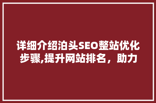 详细介绍泊头SEO整站优化步骤,提升网站排名，助力企业腾飞