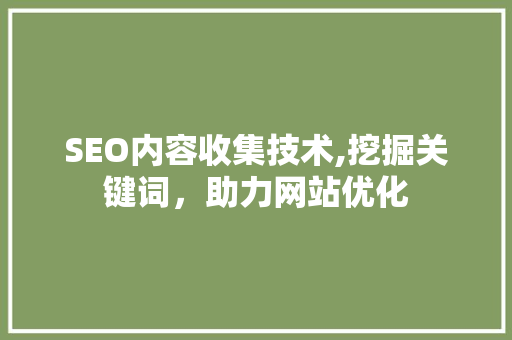 SEO内容收集技术,挖掘关键词，助力网站优化
