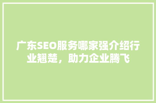 广东SEO服务哪家强介绍行业翘楚，助力企业腾飞