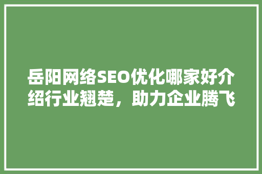 岳阳网络SEO优化哪家好介绍行业翘楚，助力企业腾飞  第1张