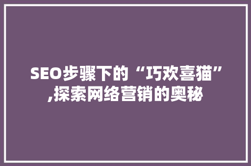 SEO步骤下的“巧欢喜猫”,探索网络营销的奥秘