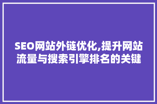 SEO网站外链优化,提升网站流量与搜索引擎排名的关键步骤