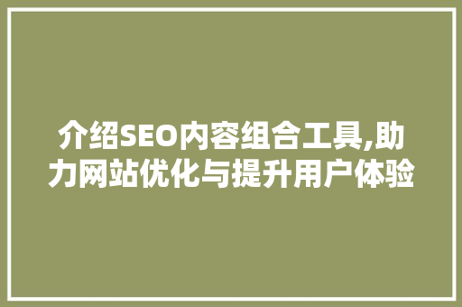 介绍SEO内容组合工具,助力网站优化与提升用户体验