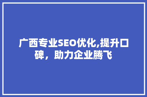 广西专业SEO优化,提升口碑，助力企业腾飞  第1张