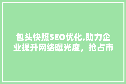 包头快照SEO优化,助力企业提升网络曝光度，抢占市场先机