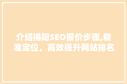 介绍揭阳SEO报价步骤,精准定位，高效提升网站排名