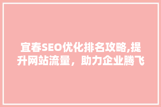宜春SEO优化排名攻略,提升网站流量，助力企业腾飞