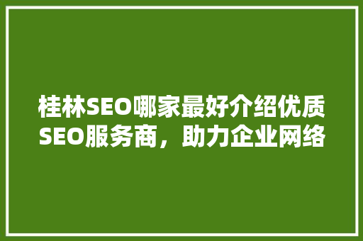 桂林SEO哪家最好介绍优质SEO服务商，助力企业网络营销