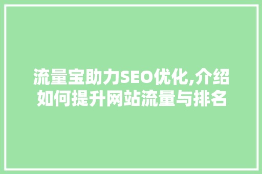 流量宝助力SEO优化,介绍如何提升网站流量与排名