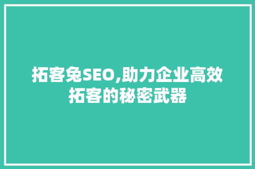 拓客兔SEO,助力企业高效拓客的秘密武器