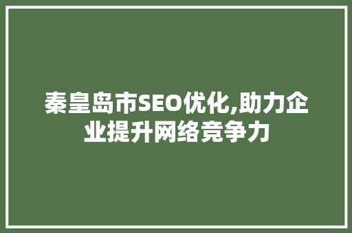 秦皇岛市SEO优化,助力企业提升网络竞争力