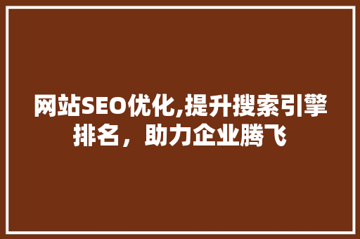 网站SEO优化,提升搜索引擎排名，助力企业腾飞